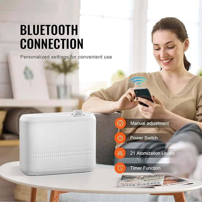 HVAC Scent Air Machine, 850ml 5000sq.ft Bluetooth Smart Diffuser with Cold Air Technology, Waterless Essential Oil Aromatherapy for Large Office, Hotel, Spa & Home