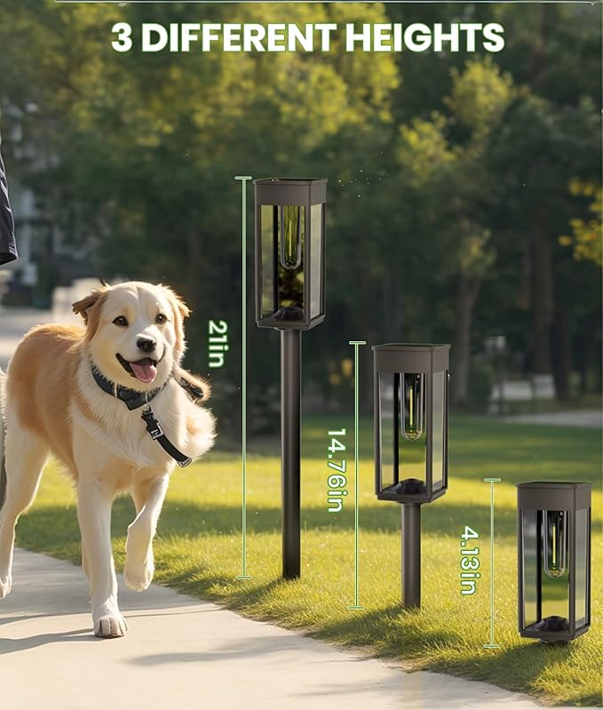 Bright Solar Pathway Lights Outdoor Waterproof IP65, 8 Pack Auto On/Off Solar Outdoor Lights for Path, Yard, Landscape, Lawn, Patio, Walkway, Driveway, Garden Decor Lighting Solar Powered