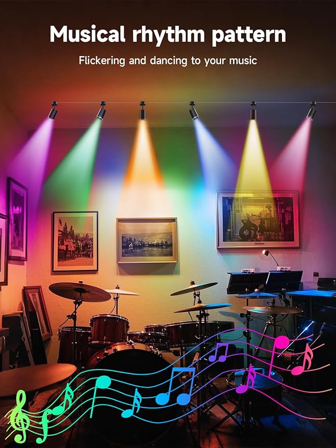 LED Spot Lights, Color Changing Wall Light with APP & Remote Control, Music Sync, Ambient Lighting Indoor Spotlight Lamp for Living Room Bedroom Christmas Decor