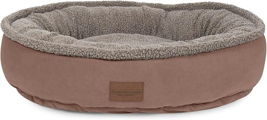 CAROLINA PET COMPANY Microfiber & Tipped Berber Comfy Cup Dog Bed - Chocolate, S