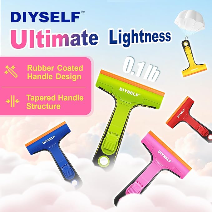 DIYSELF-Razor-Blade-Scraper, 1 Pack Razor Blade Scraper, Extra 5 PCS Orange Plastic Blades, Razor Blade Scraper Tool for Cleaning, Glass Scraper for Windows, Razor Scraper Tool for Car, Cooktop