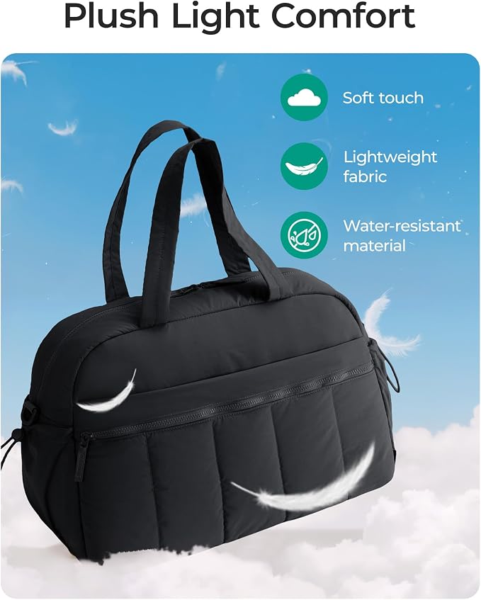 BAGSMART Duffle Bag for Travel, Gym Bag for Women, Weekender Carry on Bag | PVC Wet Pocket, Airline Approved Personal Carry-on Size, Fits Under-seat, One Bag for Gym, Travel, Hospital, Overnight
