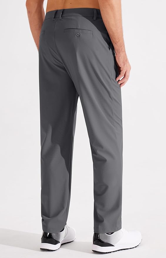 Libin Men's Golf Pants Classic Fit Flat Front Work Dress Pants 29" 31" 33" Stretch Casual Pants Lightweight with Pockets