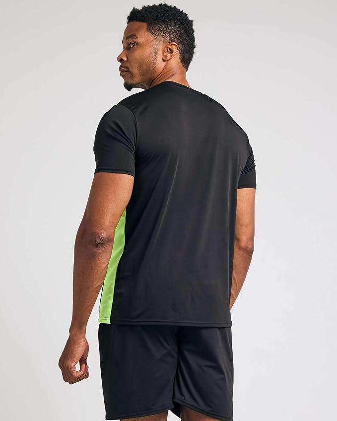 5 Pack Men's Dry Fit V Neck Gym Workout T Shirts Athletic Moisture Wicking | Cooling, Quick Dry, Breathable, Short Sleeve, Exercise, Cycling, Sports, Outdoor, Fitness, Golf, Crossfit, Hiking, Tennis
