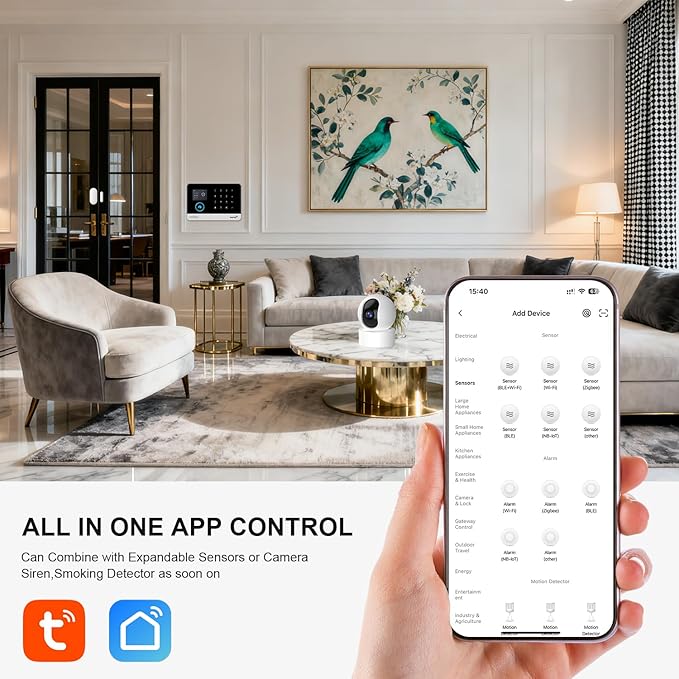 LWOHSI Wireless Alarm System,DIY 4G/WiFi Home Security Systems,Phone APP Alert,Door/Window and Motion Sensors,Remote Control for Home,Apartment,No Contract Fee (10 PCS)