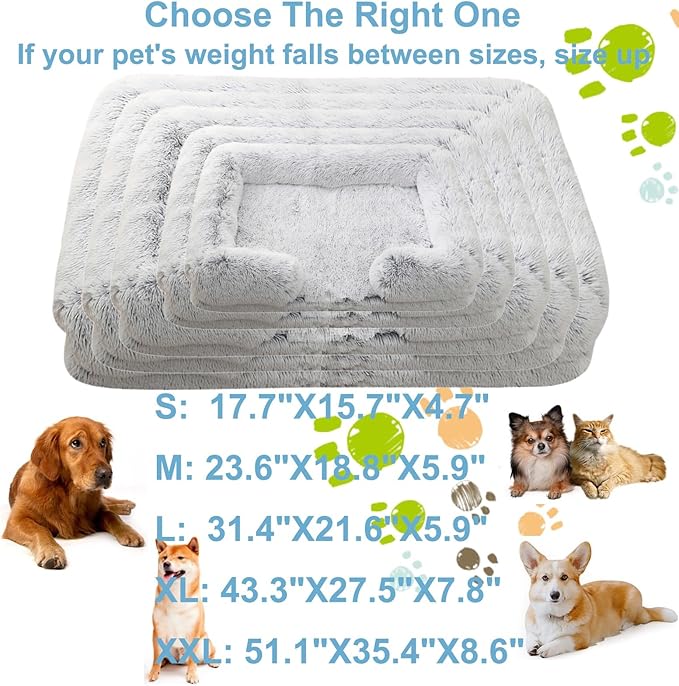 Dog Beds Large Sized dog Orthopedic, Sofa Dog Bed with Waterproof Lining and Nonskid Bottom, Rectangle Washable Dog Bed for Medium Small Dogs and Cats Comfortable ( Color : Gray , Size : 51 x 35" )
