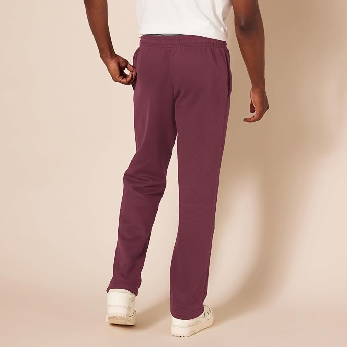 Amazon Essentials Men's Relaxed Straight Leg Fleece Open Bottom Sweatpant (Available in Big & Tall)