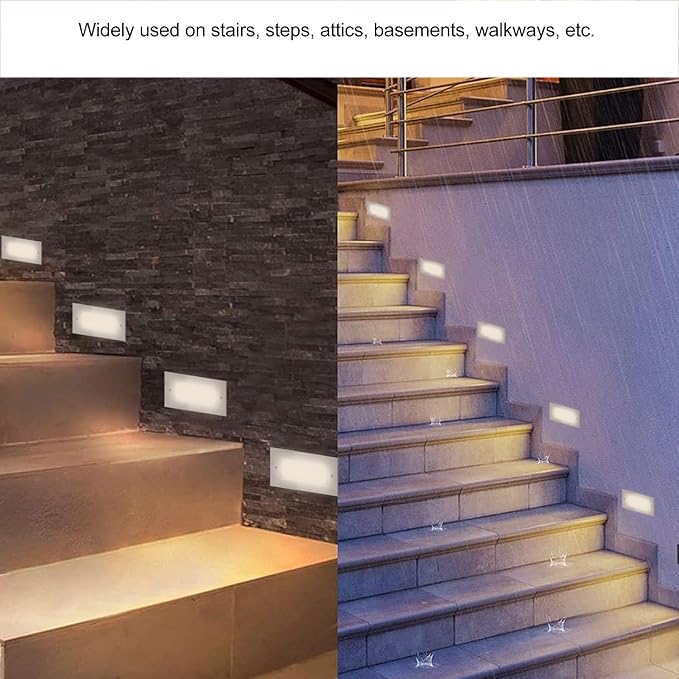 LED Step Light - Indoor Outdoor Aluminum Alloy Waterproof Embedded Stair Wall Light 85 to 265V
