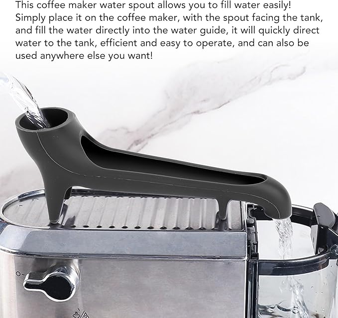 Coffee Machine Silicone Funnel for Espresso Machine, Espresso Machine Water Tank Funnel Offset Funnel for Water Tank Access Under Cabinets Food Funnel Large Funnel (Black)