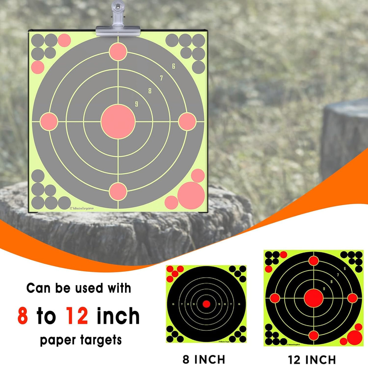 Pellet Gun Target Trap - 12 Paper Targets & 4 Resetting Metal Targets for Airgun & Rifle Practice