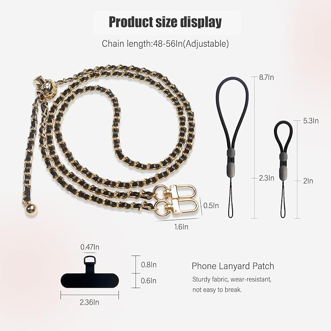 Phone crossbody strap, 2�� Pads,1�� Leather Phone Strap,1�� Phone Wrist Strap,1�� Adjustable Finger Strap,Universal Crossbody Patch Phone Lanyards,Compatible with Most Smart, phone lanyard(purple)
