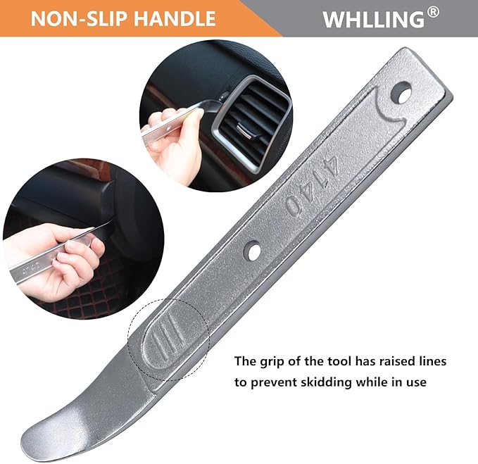 4140 Pry Bar Removal Tool, Pry Tool Pry Bar, Automotive Panel Removal Tool for Removing Auto Trim Interior, Demolishing Flooring and Roofing, Trim Removal Tool, Metal Pry Tool