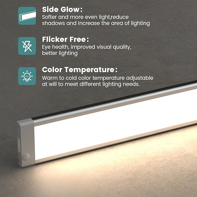 MYPLUS LED Under Cabinet Lighting Kit 5 CCT, 9W, 1500 Lumens, 12 Inch Light Bars, Bluetooth Plug-in Under Counter Lights for Kitchen Pack of 5