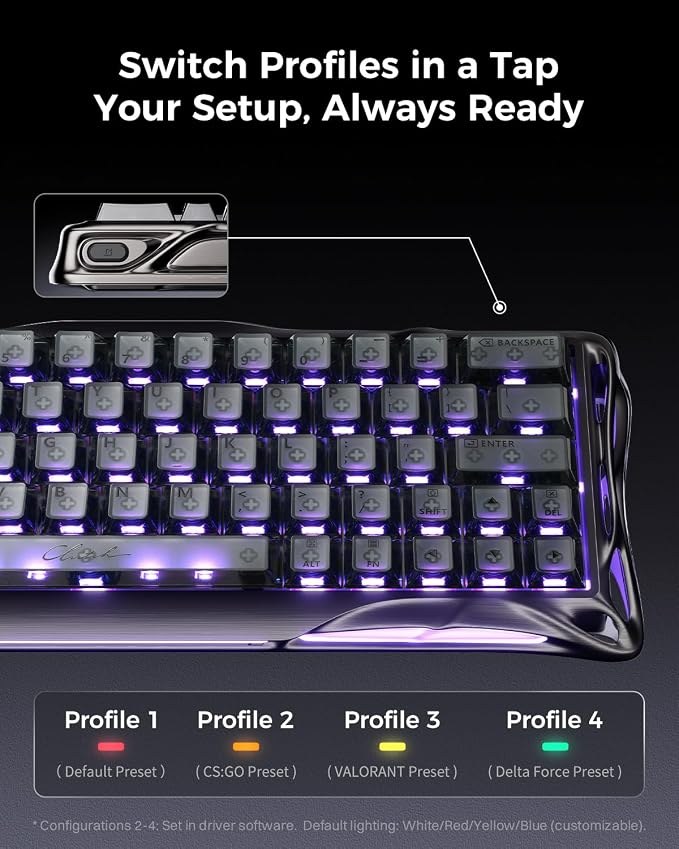 GravaStar Mercury V60 Pro 60% HE Magnetic Gaming Keyboard, True 8kHz Polling Rate, 0.125ms Latency, Dynamic Rapid Trigger, 0.005mm Adjustable Actuation, Full Aluminum Frame
