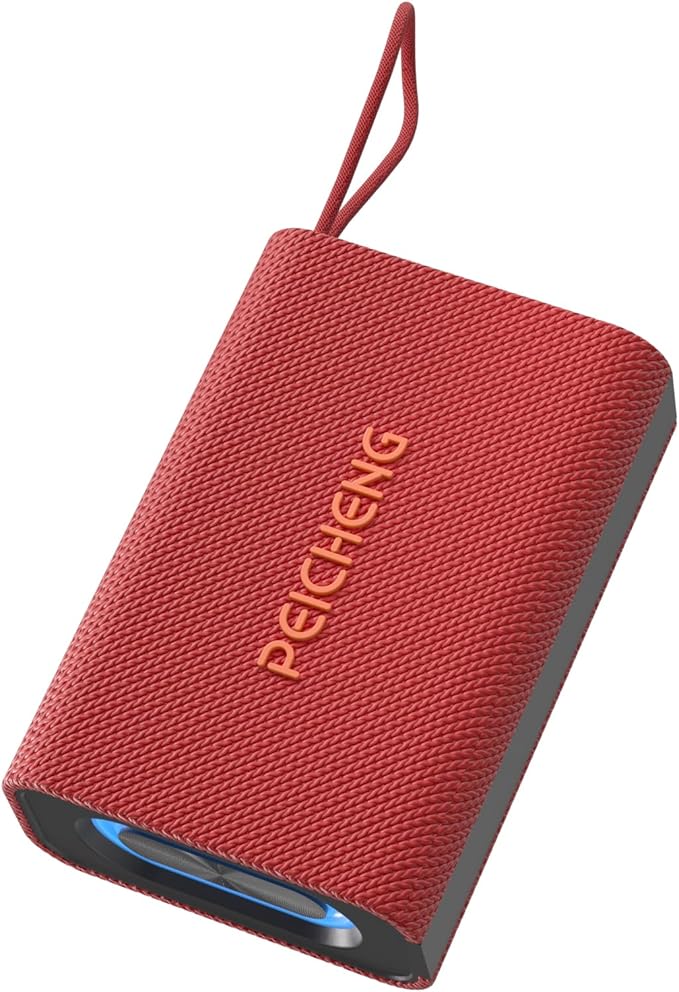 PEICHENG Speaker, Portable Wireless Bluetooth Speakers, Waterproof Loud Stereo Sound with RGB Lights TWS Long Playtime for Home/Party/Outdoor, Electronic Gadgets(1PCS, Red)