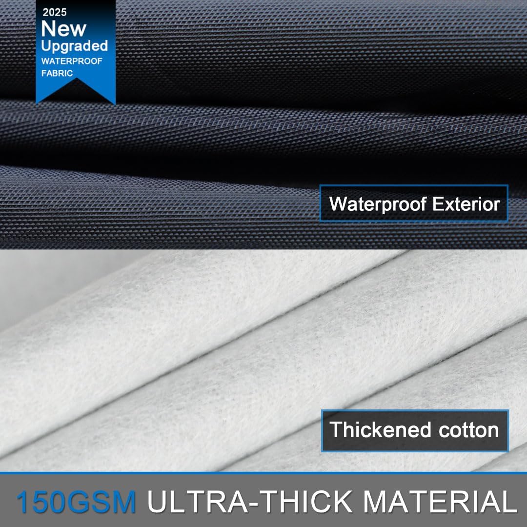 Nissan Titan Truck Cover Custom Fit 2015-2025 Crew Cab SB (5.5'-5.6') with Door Zipper, 12 Layers Full Exterior Pickup Truck Cover Waterproof All Weather,for Wind Dust Sun and UV Protection.