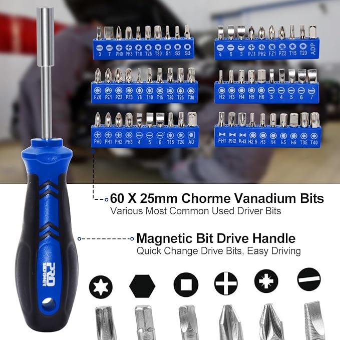 Prostormer 240-Piece Mechanics Tool Set, General Assorted SAE/Metric Sockets and Wrenches Automotive Repair Tool Kit with Plastic Storage Toolbox
