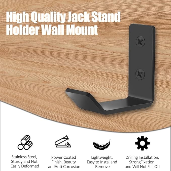 8 Packs Jack Stand Wall Mount Organizer, Car Jack Stands Wall Hooks for Hanging, Universal Upgrade Designed Garage Hooks, Heavy Duty Hooks Fits 2 & 3 & 4 & 5 & 6 Ton Heavy Duty Jack Stands