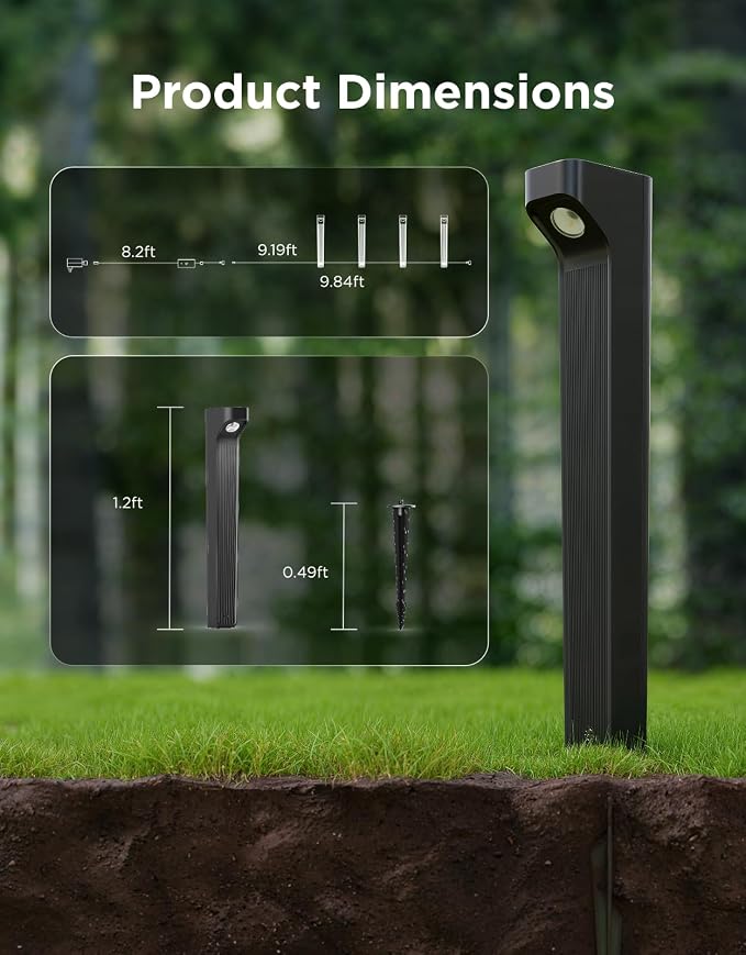Govee Outdoor Pathway Lights 2 Lite, 4 Pack, 190 lumens, IP67 Waterproof | 16 Million Colors, 60+ Scene Modes, for Path, Landscape Lighting, Outdoor, Compatible with Alexa, Google Assistant, Matter