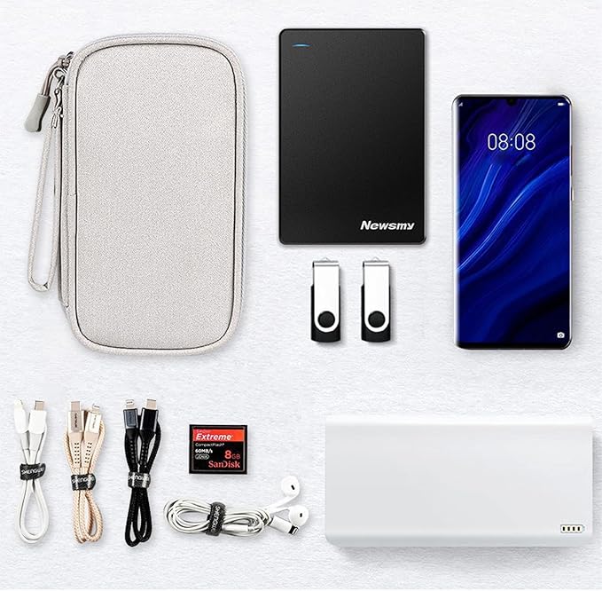 Electronic Organizer Travel Case Water Resistant Cord Pouches for Organization,Cable Organizer,All-in-One Double Layers Storage Bag for Accessories,Charger, Cable