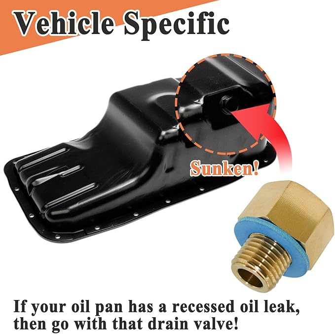 2 Pcs ADP-106 Adapter with Gasket for F106 Series Quick Oil Drain Valve, M14-1.5, Brass