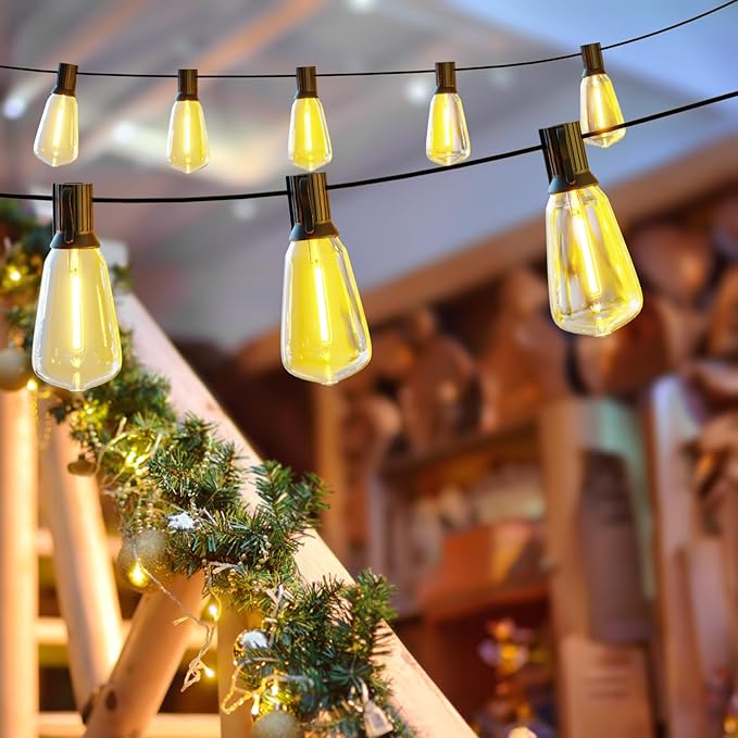 DAYBETTER 120ft Extra Long Outdoor String Lights,2700K 40 Shatterproof ST38 Bulbs Commercial Grade Weatherproof String Lights for Outside Patio, Garden, Backyard & Parties