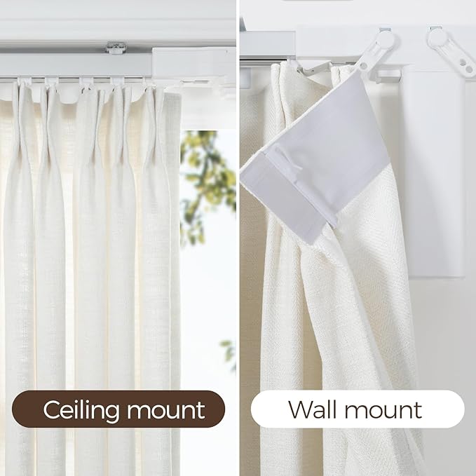 TWOPAGES Electric Smart Curtain Track for Ceiling Mount and Wall Mount, 279 Inches Motorized Curtains Rail System Compatible with Google, Alexa App, Remote Control