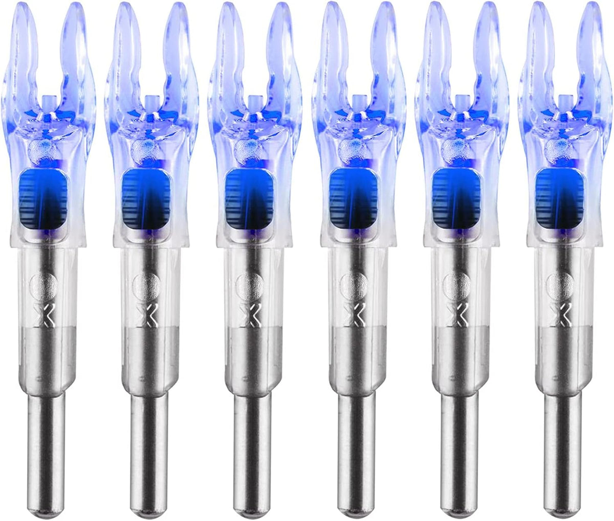 Skiennix High-Visibility LED Arrow Nocks - 6PCS with ON/OFF Switch | Fits .204-.246 Diameter