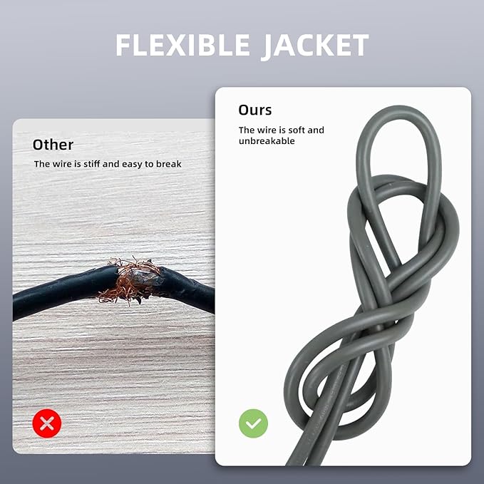 EP 75 Ft Outdoor Extension Cord - 16/3 SJTW Gray Electrical Cable with 3 Prong Grounded Plug, UL Listed