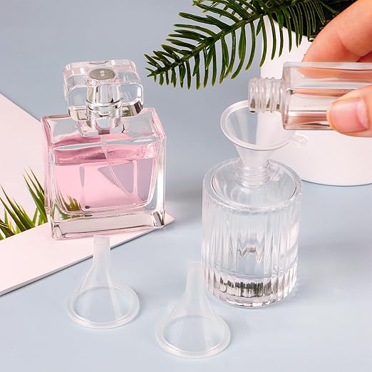 60 Pcs Mini Clear Plastic Funnel, Little Small Funnel Set Kit for Lab Bottles Essential Oils Perfumes Powder Spices Sand Art Capsule Kitchen