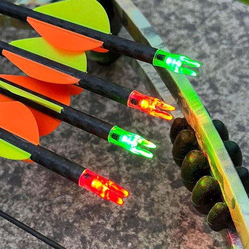 Linpeng Lighted Nocks for Arrows - 6PCS with ON/OFF Switch for Archery Hunting | Compatible with 165/G, 204/X, 233/H, 244/S, 246/GT