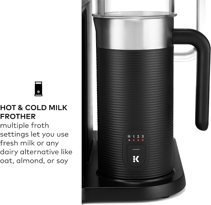 Keurig K-Café SMART Single Serve Coffee Maker with WiFi Compatibility, Latte and Cappuccino Machine with Built-In Frother, 6 Brew Sizes, Black | WIFI Brewid Smart Brewing, Built-in Milk Frother for Lattes and Cappuccinos, 6 Brew Sizes, K-Cup Pod Compat...