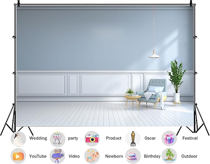 Modern Living Room Sofa Backdrop Smart Home Control Center Interior Apartment Luxury House Background Nordic Style Party Decorations Voice Activated Scene Live Video Zoom Calls Props 5X3ft Fabric