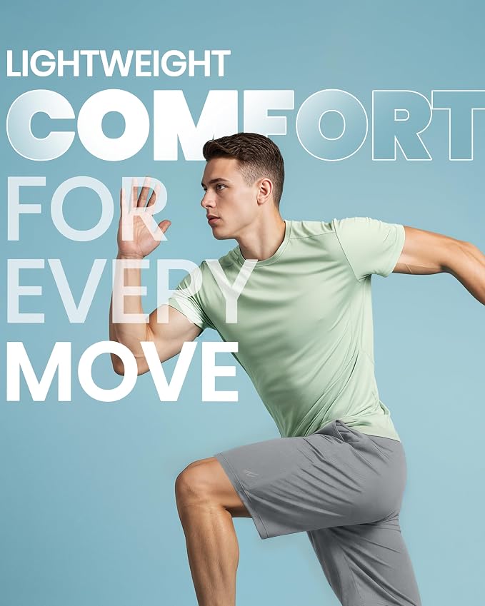 Quick Dry Knit Men's Athletic Shorts Loose-Fit Running Workout Gym Shorts
