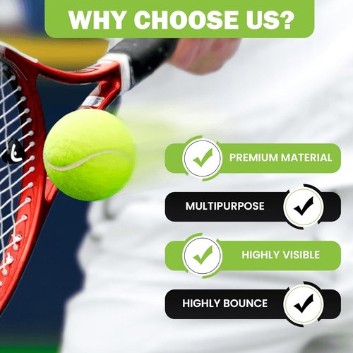 FURWEY Pressureless Tennis Balls - Bulk Pack for Beginners & Pets | Includes Mesh Transport Bag