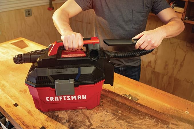CRAFTSMAN V20 Cordless Vacuum Cleaner, Shop Vac Wet/Dry, 2 Gallon, 7ft Hose, Bare Tool Only (CMCV002B)