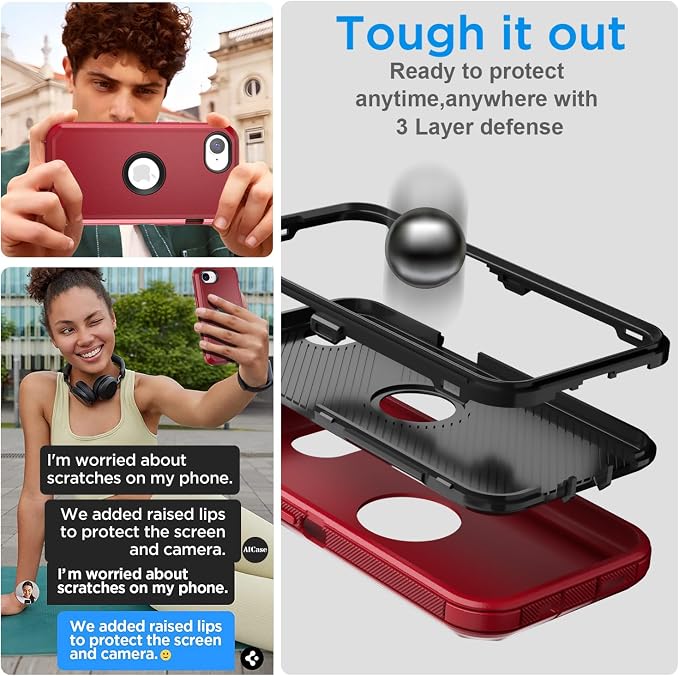 AICase for iPhone 17e/iPhone 16e Case 2026,Heavy Duty Drop Protection Full Body Rugged Shockproof/Drop Proof/Dust proof Military Protective Tough Durable Cell Phone Cover for iPhone 17e/16e 6.1_2