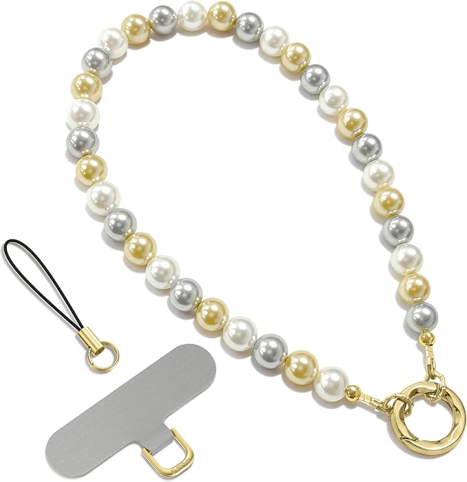 SURPHY Phone Charm, Handmade Beaded Phone Wrist Strap with Tether Tab | Phone Charm Strap, Phone Chain with Premium Metal Buckle, Wrist Strap Fits Cellphone Cases, Wallets, Bags, Keys