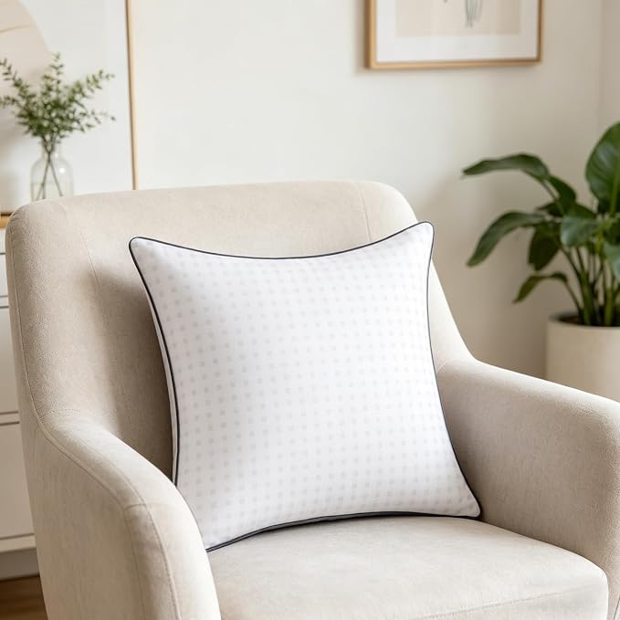 24"x24"Pillow Inserts Set of 2 with 100% Cotton Cover Decorative Square Throw 24 Pillows for Couch, Sofa and Bed - White(2, 24x24)