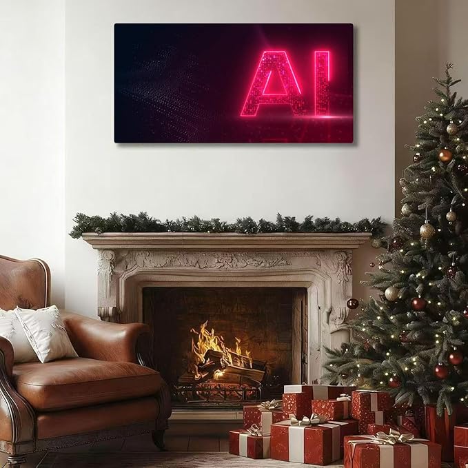 Wibinuki Wall Art Wall Decor Wall Paintings AI Technology Glowing Interface for Living Room Bedroom Bathroom Home Decor Can Be Hung Directly 20"x 40"