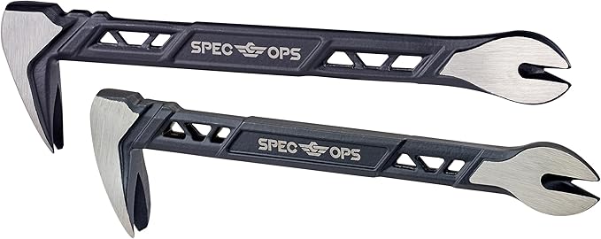 Spec Ops Tools 8" and 10" Nail Puller Cats Paw Pry Bar, High-Carbon Steel
