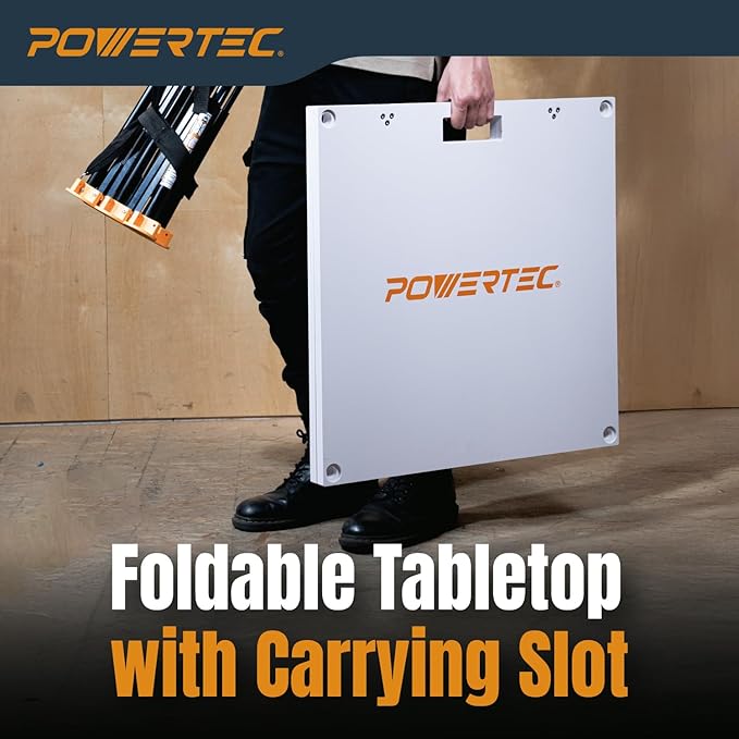POWERTEC Arachni-Flex 24" x 48" Waterproof PVC Foldable Workbench Tabletop – Portable Work Surface for Wet and Dry Applications with Quick-Insert Locks (72188)