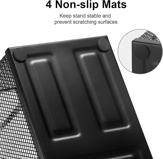 Comix 2 Packs Mesh Pen Holder, Desk Organizer for Home Office, Black | 3 Compartment Pencil Holder, Sticky Notes Holder, Pen Organizer Office Supplies