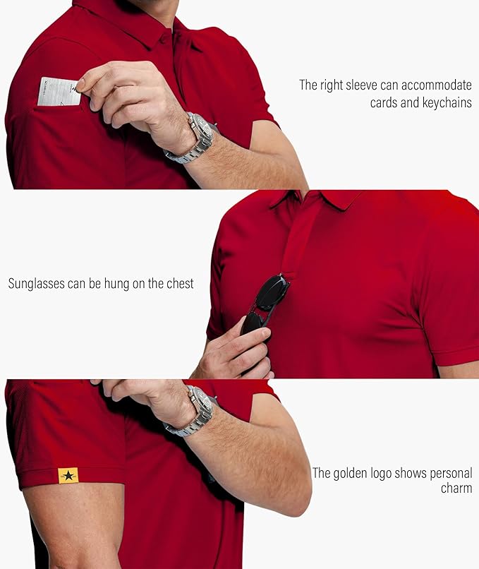 ZITY 5 Pack Mens Polo Shirt Short Sleeve Sports Golf Tennis T-Shirt Moisture-Wicking Summer Shirts