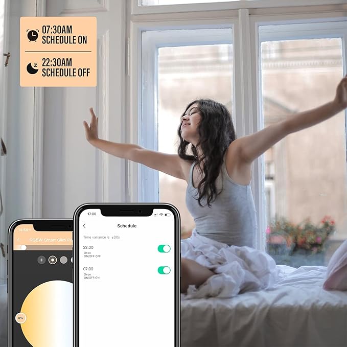 6 Inch LED Smart Slim Recessed Pot Light, WiFi APP& Voice Control, 120V, 13W, 1000LM, RGB + 2700K-6000K, ETL& FCC & IC Rated, Wet Location, Compatible With Alexa/Google Home, White - 12 Packs