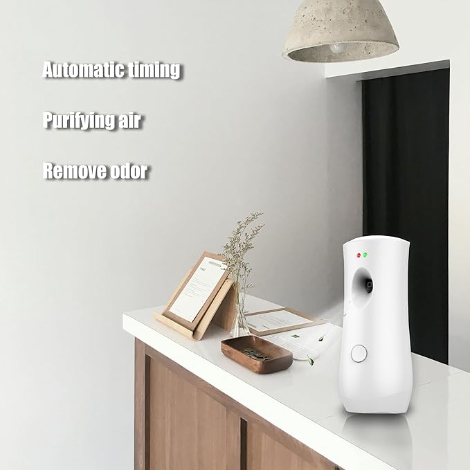 (4-Pack) Auto Air Freshener Spray Dispenser Free Stand or Wall Mounted Automatic Aerosol Aroma Machines are Widely Used in Hotels, Bedrooms, Airports, Bathrooms, Offices, Commercial Places (White 003)
