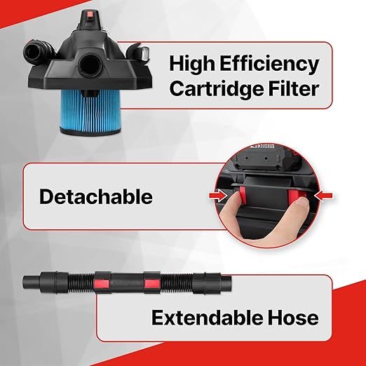 Shop-Vac 20V Cordless Wet/Dry Vacuum, 3-in-1 Portable Shop Vacuum Cleaner, Detachable Blower, Battery and Charger Included, Ideal for Jobsite, Garage, Car & Workshop
