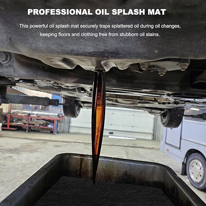 2 PCS Oil Drain Splash Pad, 22" Square No Splatter Pad for Transmission Drain Pan, Heat-Resistant Oil Change Mats for Automotive Technicians & Mechanics, Car Accessories