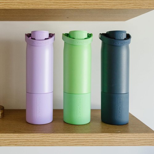 BrüMate Rise 25oz Insulated Water Bottle - 100% Leakproof Silicone Straw | BPA-Free | Java Color
