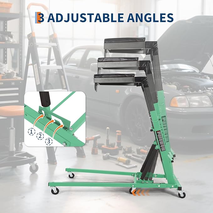 Top Automotive Creeper,Engine Topside Creeper with Adjustable Height 49.21 in to 68.89 in, 400 LBS Capacity High Topside Creeper,6 Swivel Caster Wheels, Heavy Duty Foldable Garage Creepers for Auto